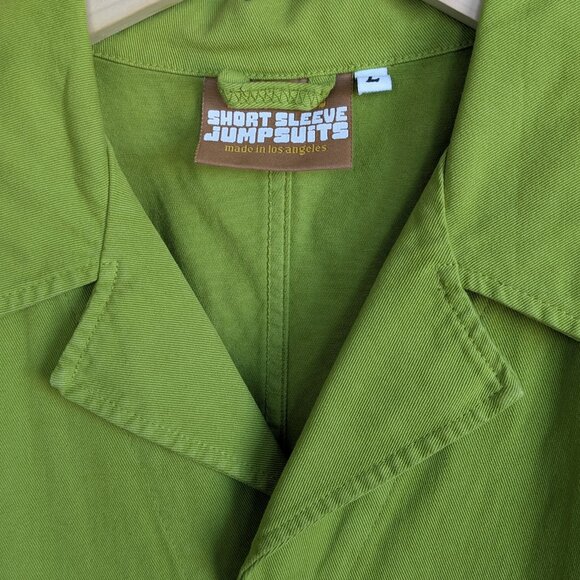 NEW Big Bud Press Short-Sleeve Jumpsuit in Gross Green - Picture 3 of 3